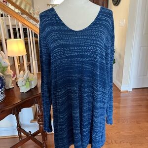 J.Jill Blue Striped Tunic Top XL